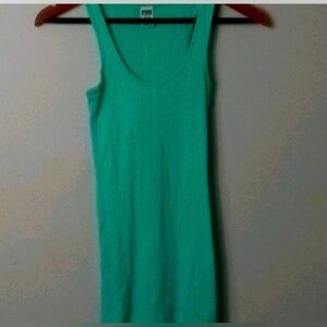PINK VS XS Mint Green Ribbed Undershirt Tank Top